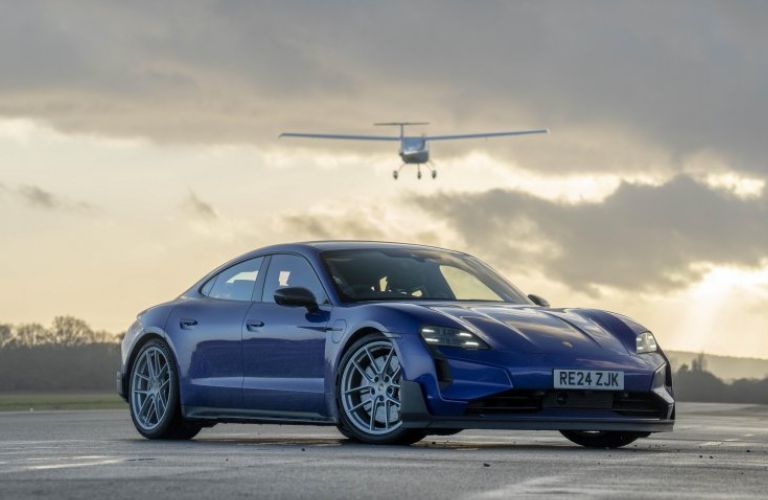 Porsche Taycan Turbo GT and Electric Plane
